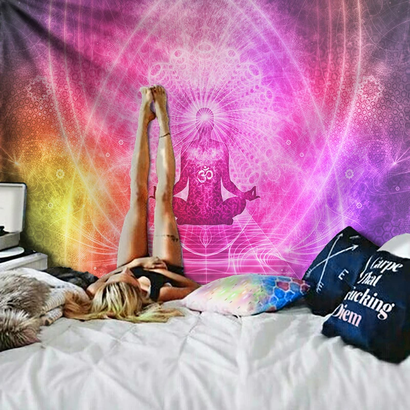 Ombre Psychedelic настенный гобелен с 3D принтом чакра стены вручение гобелены Бохо хиппи