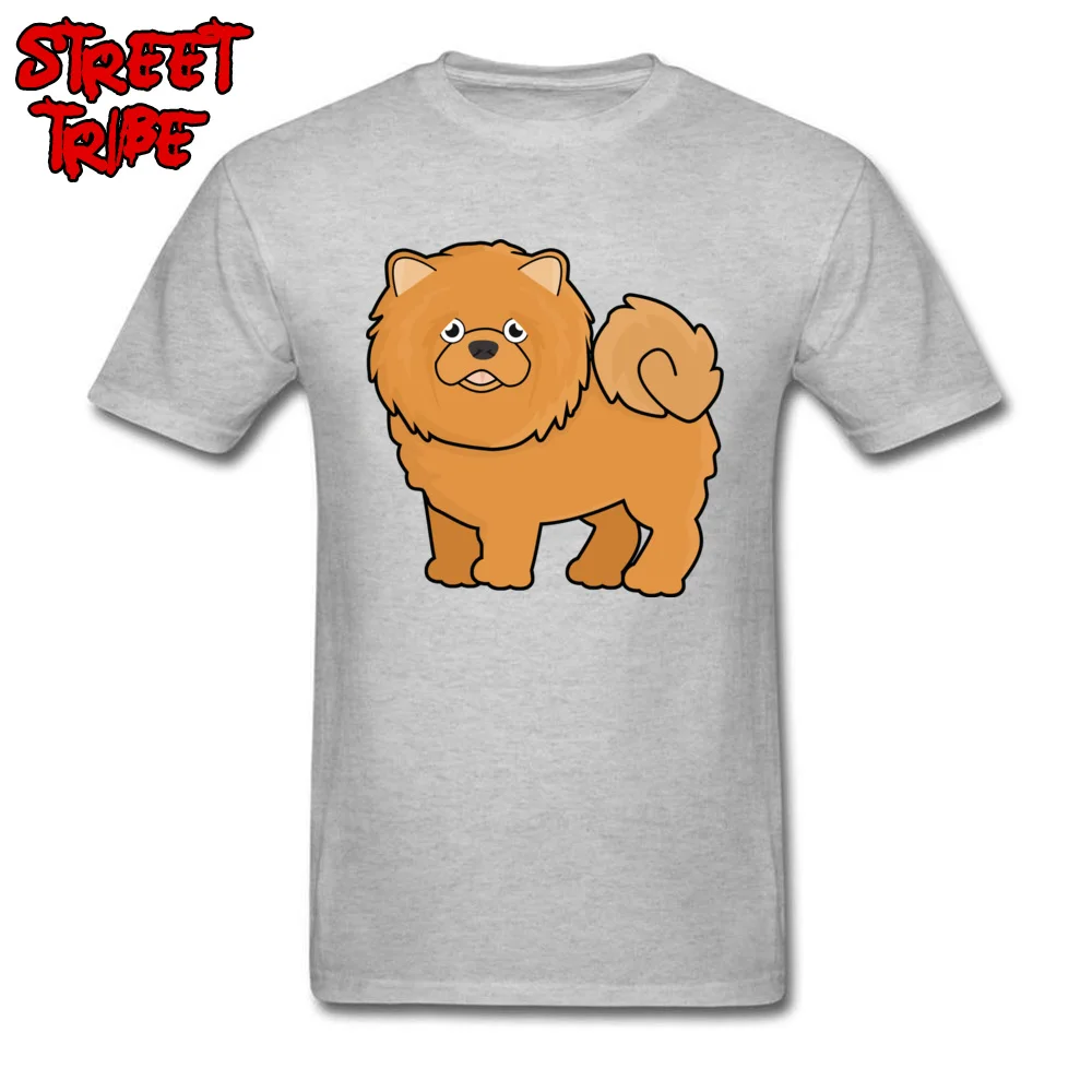 100% Cotton T-shirt Men Short Sleeve Cute Chow Chow Tshirts Comics Tops T Shirt Funny Europe Round Neck Clothing Orange Tees