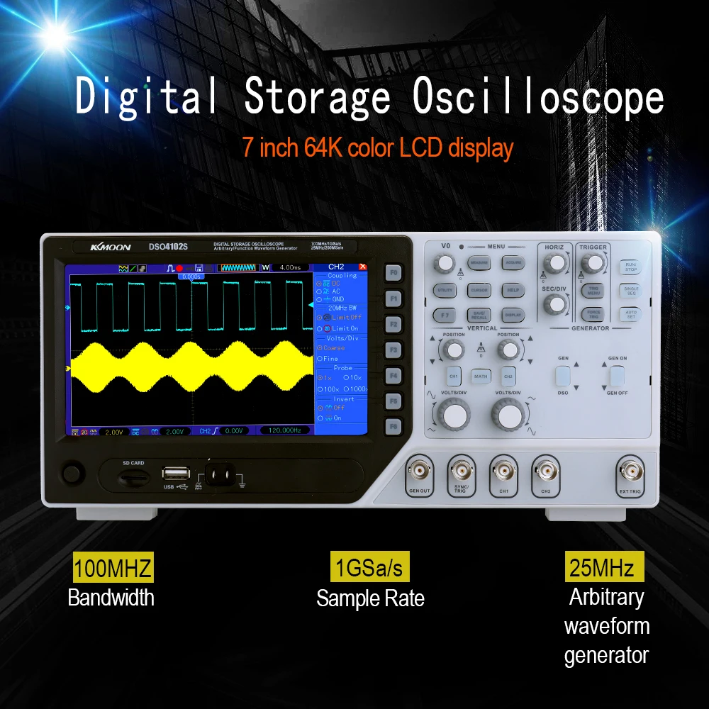 

Certified Digital Oscilloscope Desktop Mixed Signal Oscilloscope Waveform Generator Synchronizing Signal External Trigger