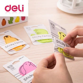 

Deli 1pcs sticky note kawaii animal shape memo pad for office school stationery supply cute paper pretty sticker notepad gift