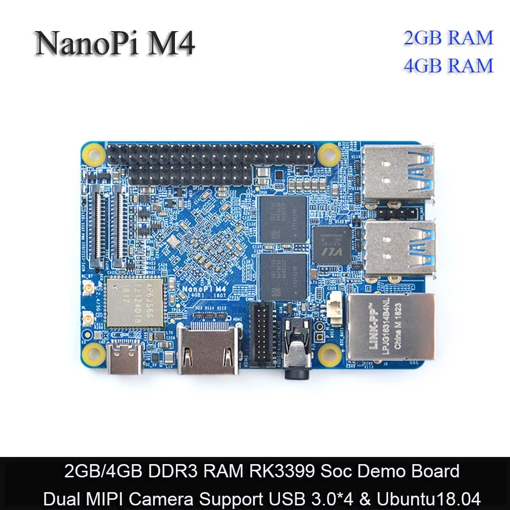 FriendlyElec NanoPi M4 2 ГБ/4 ГБ DDR3 Rockchip RK3399 SoC 4G & 5G двухдиапазонный Wi Fi Поддержка Android 8 1 Ubuntu AI