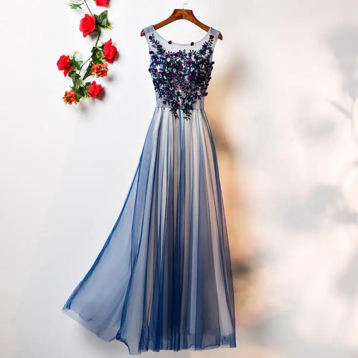 VENSANAC V Neck Flowers Appliques Long A Line Evening Dresses 2018 Elegant Lace Embroidery Tulle Party Prom Gowns VENSANAC V Neck Flowers Appliques Long A Line Evening Dresses 2018 Elegant Lace Embroidery Tulle Party Prom Gowns