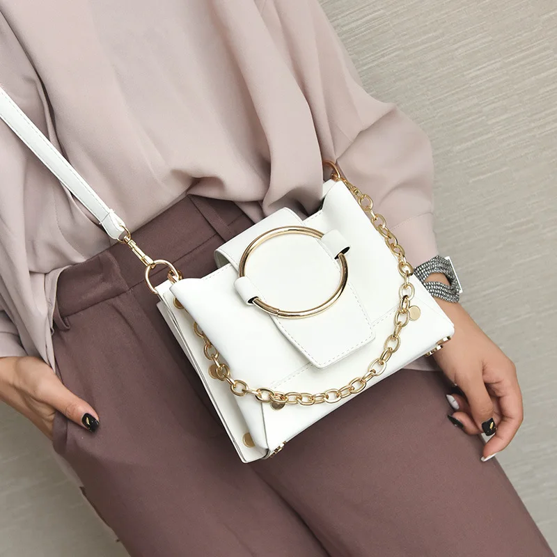 2019 المرأة حقيبة ساع عالية الجودة CrossBody حقيبة بو الجلود الإناث حقيبة كتف البسيطة دلو حقيبة للفتيات M209