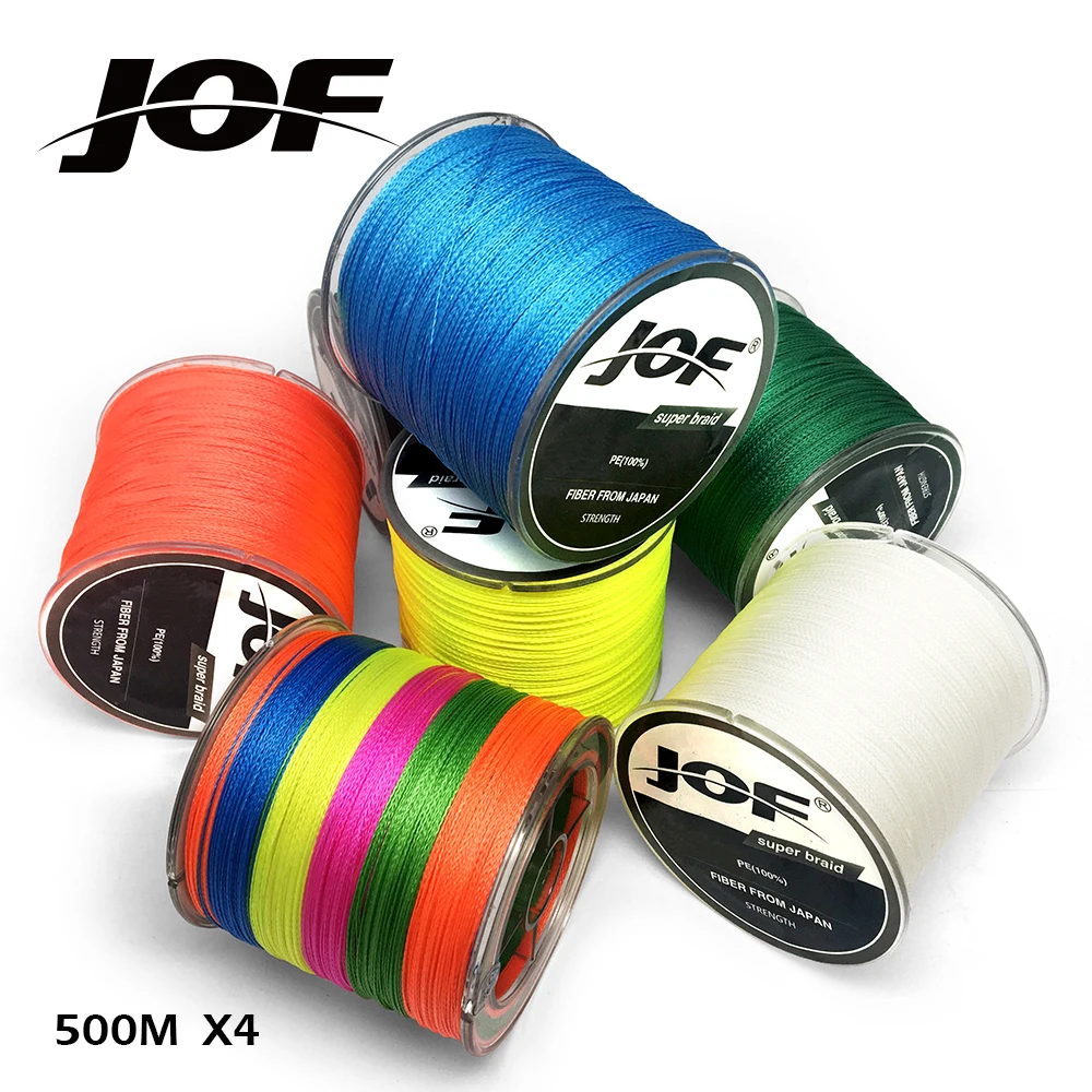 Série de Boa Linha de Pesca Brand Power up Qualidade Japão Trançada pe Multifilament Linha Peixe Corda 10lb-80lb 500 m Jof