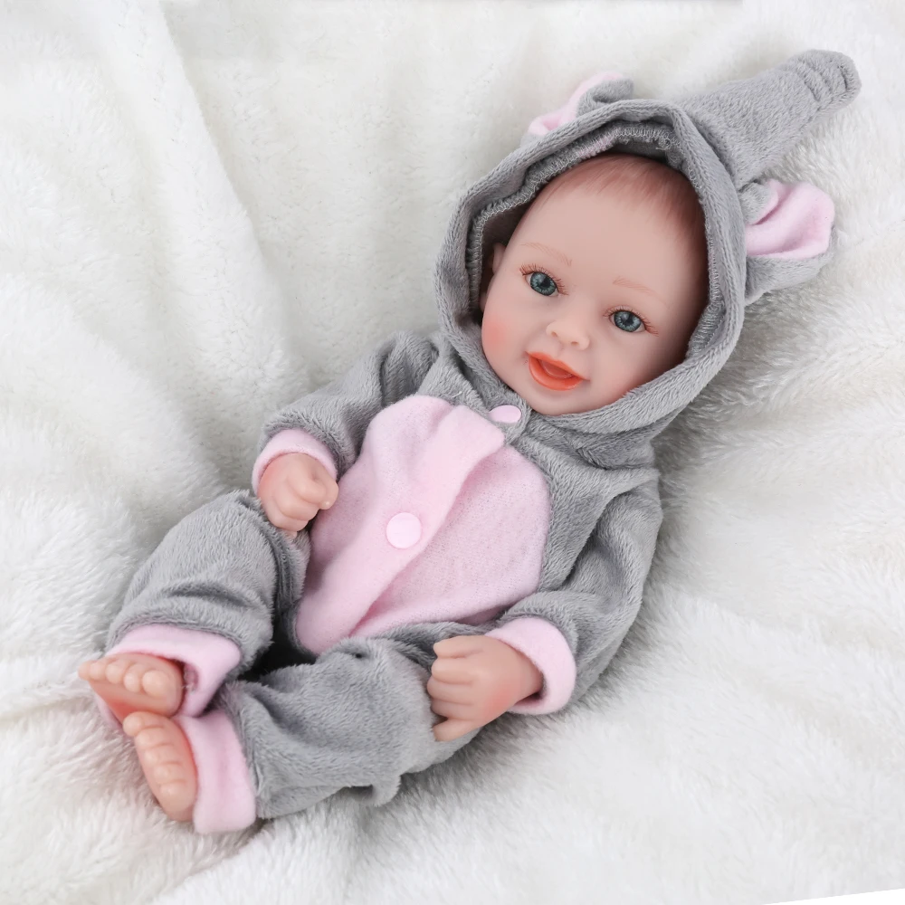 KAYDORA 25cm 10Inch Realistic Miniature Soft Silicone Dolls Full Body Reborn Baby Doll Boy Lifelike Newborn Baby Dolls Cute