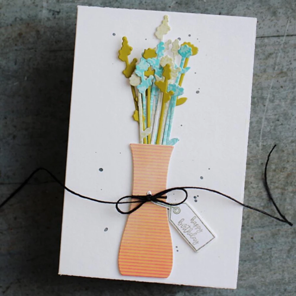 

tall flowers vase Metal Cutting Dies for Scrapbooking Album Craft embossing stamps and dies set for wedding card making new