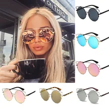 Женские солнцезащитные очки, модные женские роскошные круглые солнцезащитные очки, уникальный щит, UV400