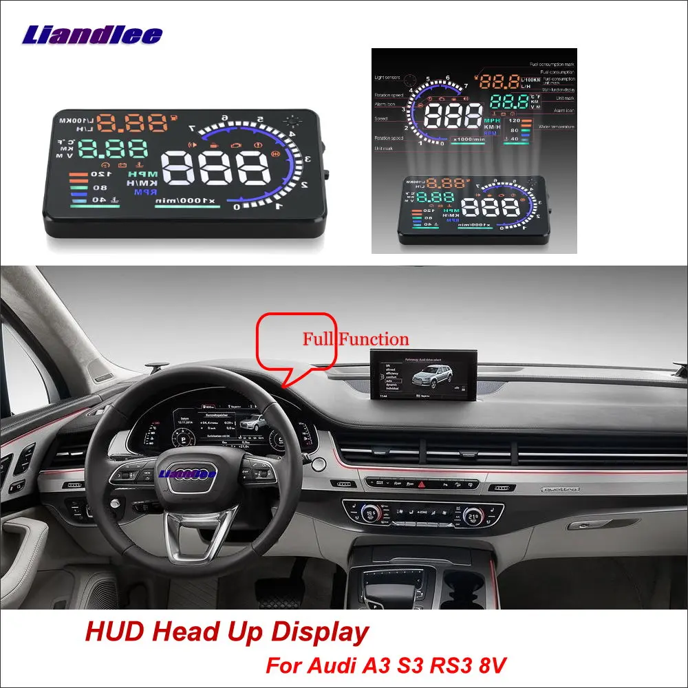 

Liandlee For Audi A3 S3 RS3 2013-2018 Full Function OBD Car HUD Head Up Display Projector Windshield Safe Driving Screen