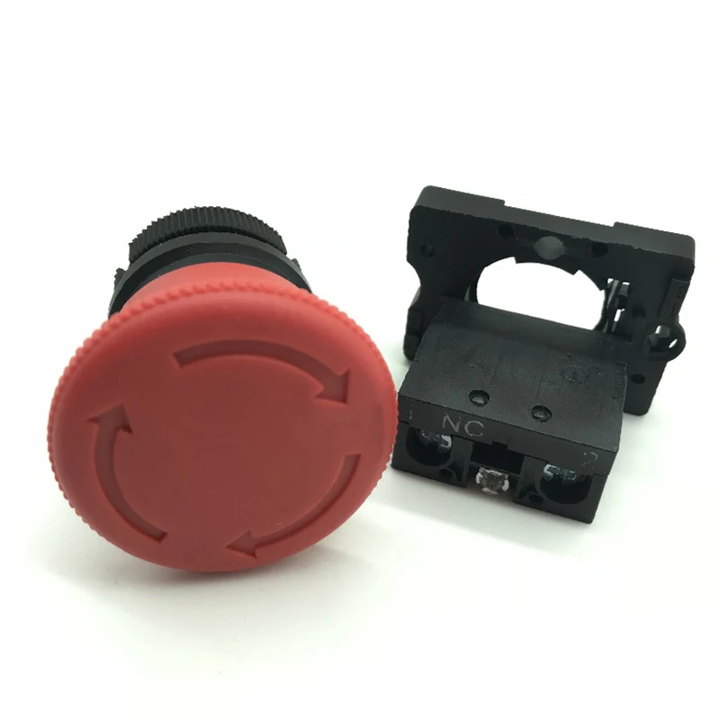 

600V 10A Red Mushroom Switch Emergency Stop Push Button Switch 22mm NC N/C For Automatic Control Electric Circuits Kelfebby