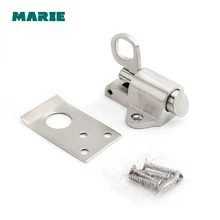 Door Latch Door Bolt Window Gate Latch Security Sliding Door Lock Pull Ring Spring Bounce Door Bolt stainless steel # Latch Lock meticulous european ivory white interior door lock indoor latch bolt room door security panel steel lock handle with key