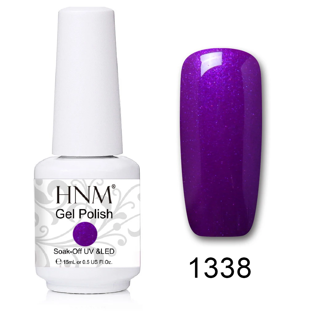 HNM 15 мл УФ-гель для ногтей лак удаляющийся замачиванием светодиодный светильник Гель-лак Полуперманентная живопись желлак Лаки лакукер штамповка эмаль - Цвет: 1338