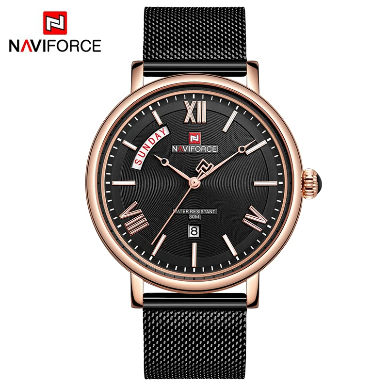 NAVIFORCE Модные мужские наручные часы лучший бренд класса люкс календари кварцевые