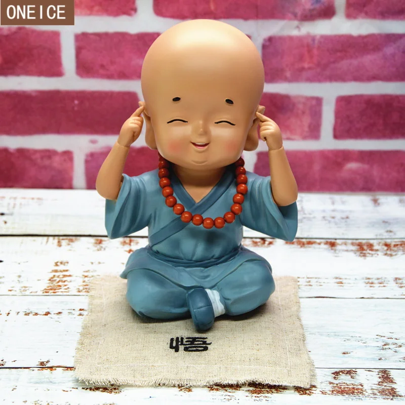 Small monk piggy bank Resin painted home decoration coin box Large capacity Chinese style character gift money box
