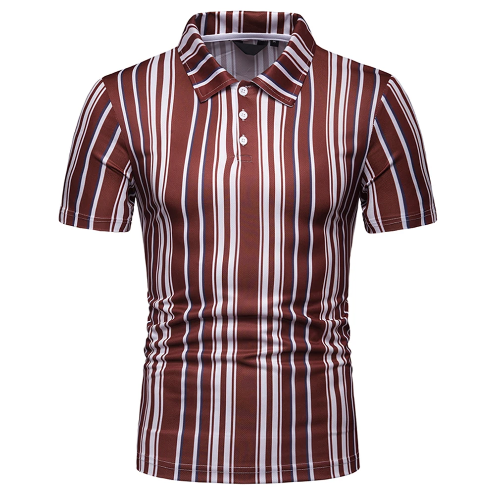 Tide men's casual tops Polo shirt striped pattern breathable short sleeve polo shirt simple style straight men's clothing Tide men's casual tops Polo shirt striped pattern breathable short sleeve polo shirt simple style straight men's clothing