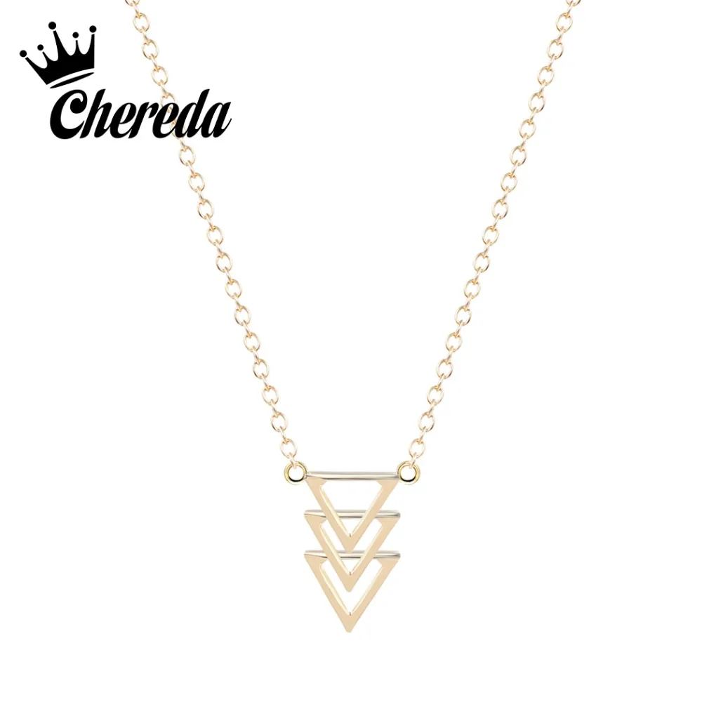 

Chereda Geometric Choker Necklace Triangle Chain Choker Summer Beach Necklaces Statement Personality Creative Jewelry