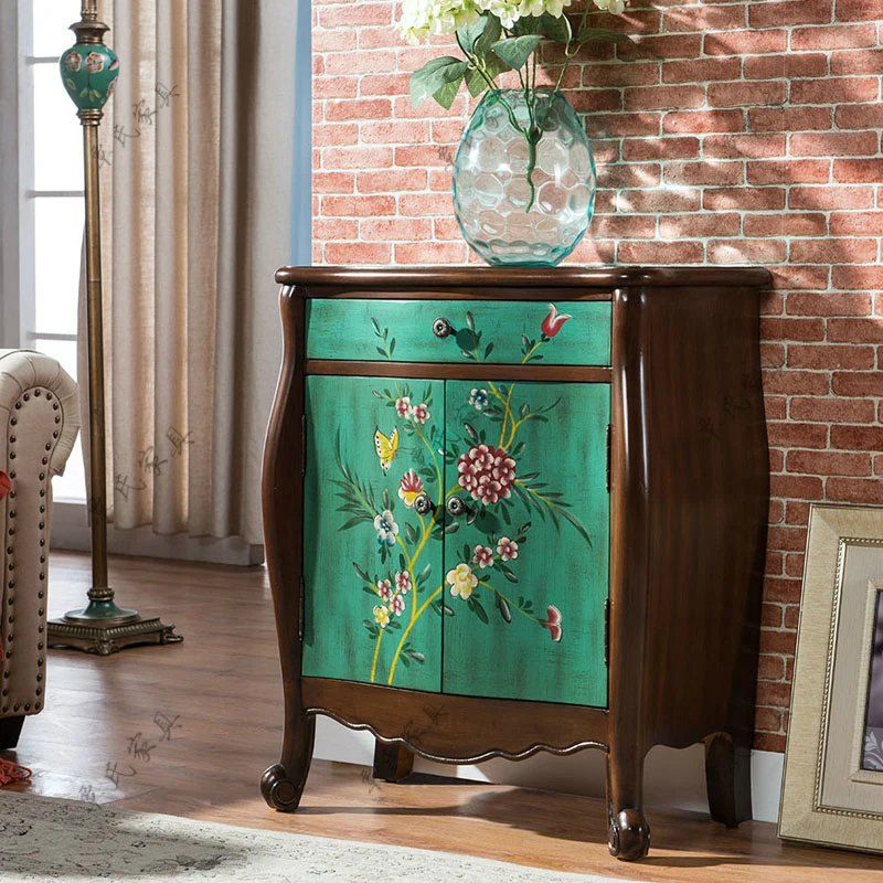 Europe type style American archaize cupboard porch one bucket two ark cabinet decoration furniture of coloured