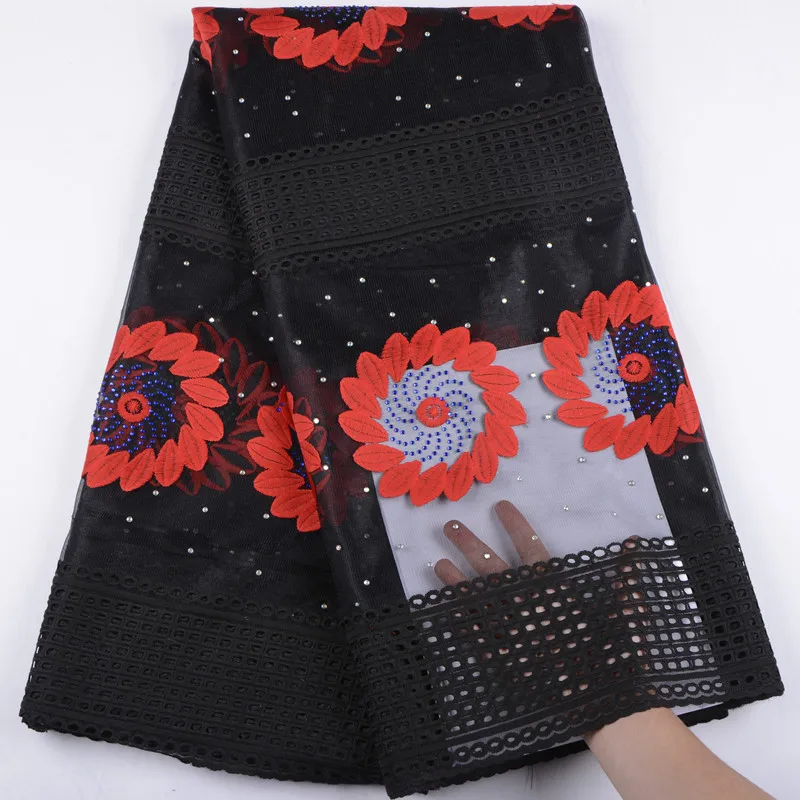 

Latest French Nigerian Laces Fabrics High Quality Tulle African Cotton Laces Fabric For Wedding Party Dresses 5 Yards A1540