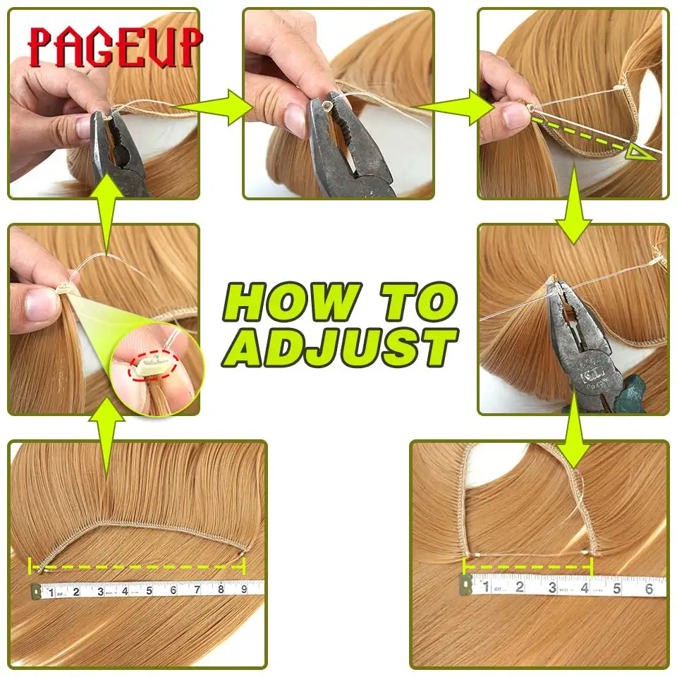 20'' Long Blonde Invisible Wire No Clips In Hair Extensions Synthetic Hair Pieces For Women Real Fish Line Hair Extension