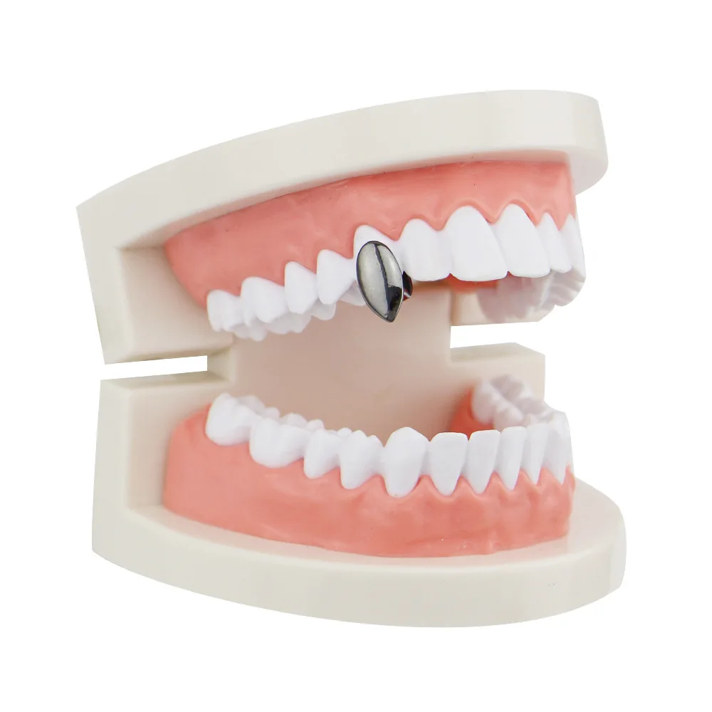 Single Fangs Teeth Grillz 4 Color Smooth Silver Gold Rose Gold Color Grillz Teeth Cheap Teeth Set Hip Hop Men Jewelry -1 (11)