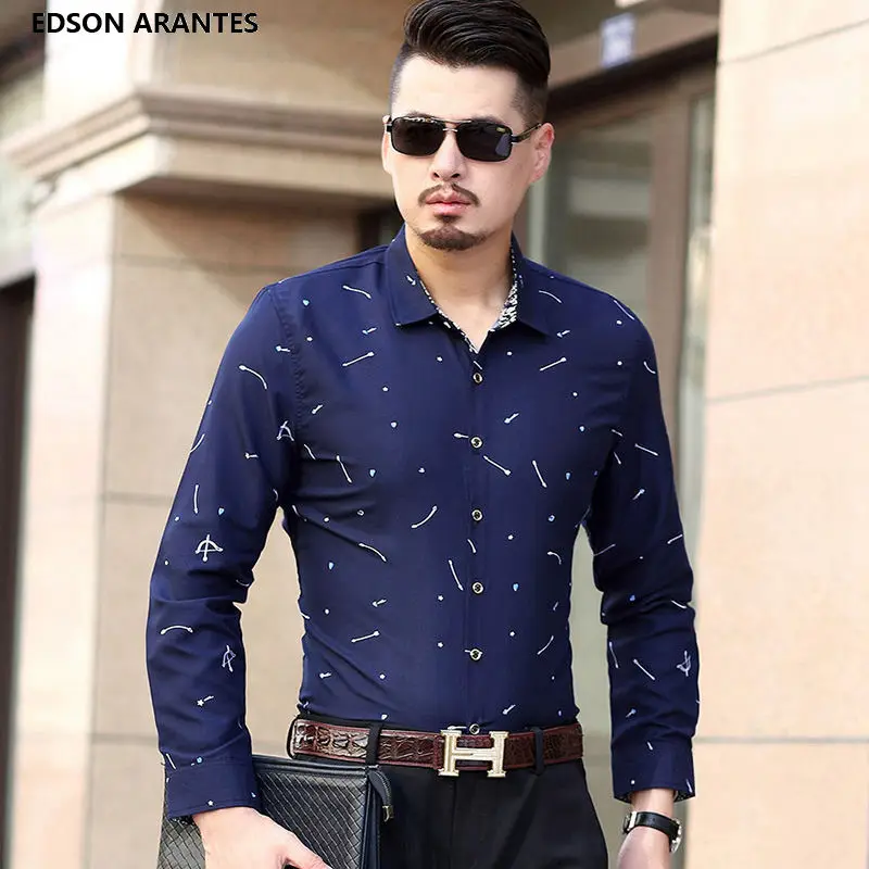

EDSON ARANTES New Mens Fancy Shirts Fashion Gift Fathers day Shirts Harajuku Luxury Cupid Print Casual Slim Fit Camisas Florales