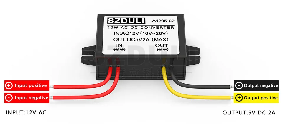 AC12V в DC5V 2A преобразователь питания 10-20 в до 5 В 10 Вт AC в DC трансформатор модуль понижающий преобразователь CE RoHS