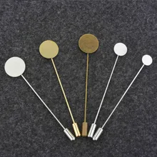 10pcs 10 15mm Silver Tone Round Blank Brooch Bases Tray Lapel Stick Brooch Safety Pin Needle for DIY Costume Jewelry Accessories