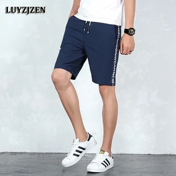 

LUYZJZEN Shorts Men Cotton 2018 Summer Solid Men's Short Sweatpants Summer Plus Size Casual Linen Trousers Bermuda Masculina K46