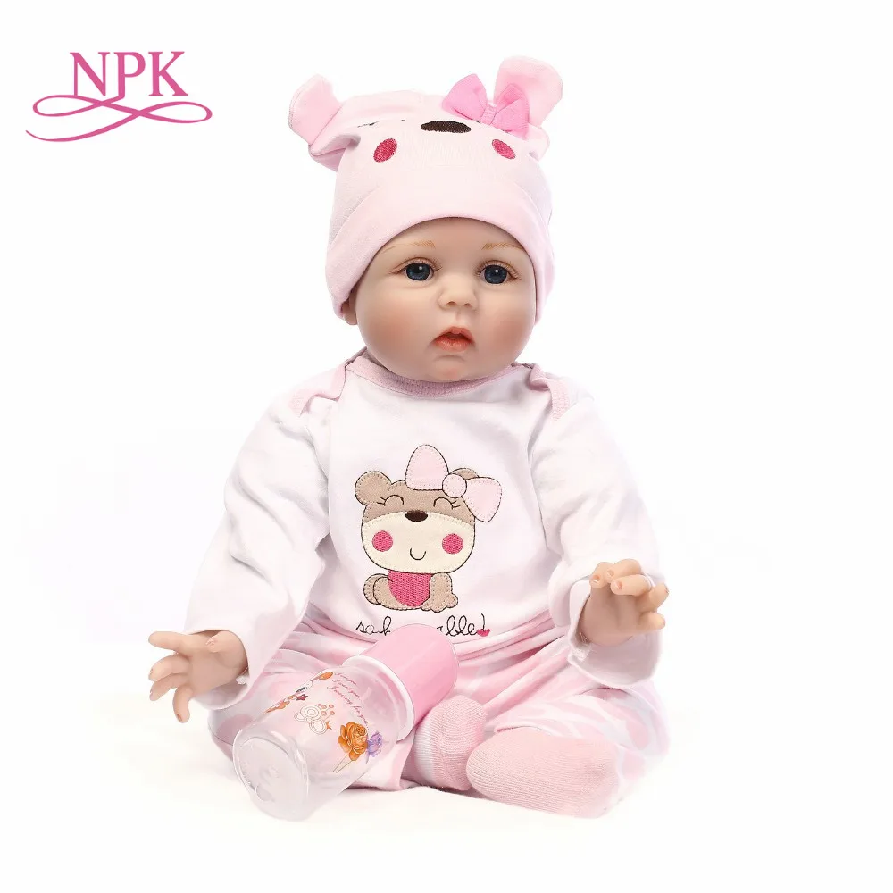 

55cm Silicone Reborn Baby Doll Toys Lifelike Soft Cloth body Newborn babies bebes Reborn doll Birthday Gift Girls Brinquedos