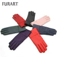 Mittens font b Women b font Winter font b Gloves b font Real Sheepskin Fur Warm