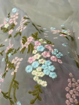 

DiuDiu-5.1103 Hot selling african sequins lace fabric tessel fringel embroidered tulle mesh lace fabric