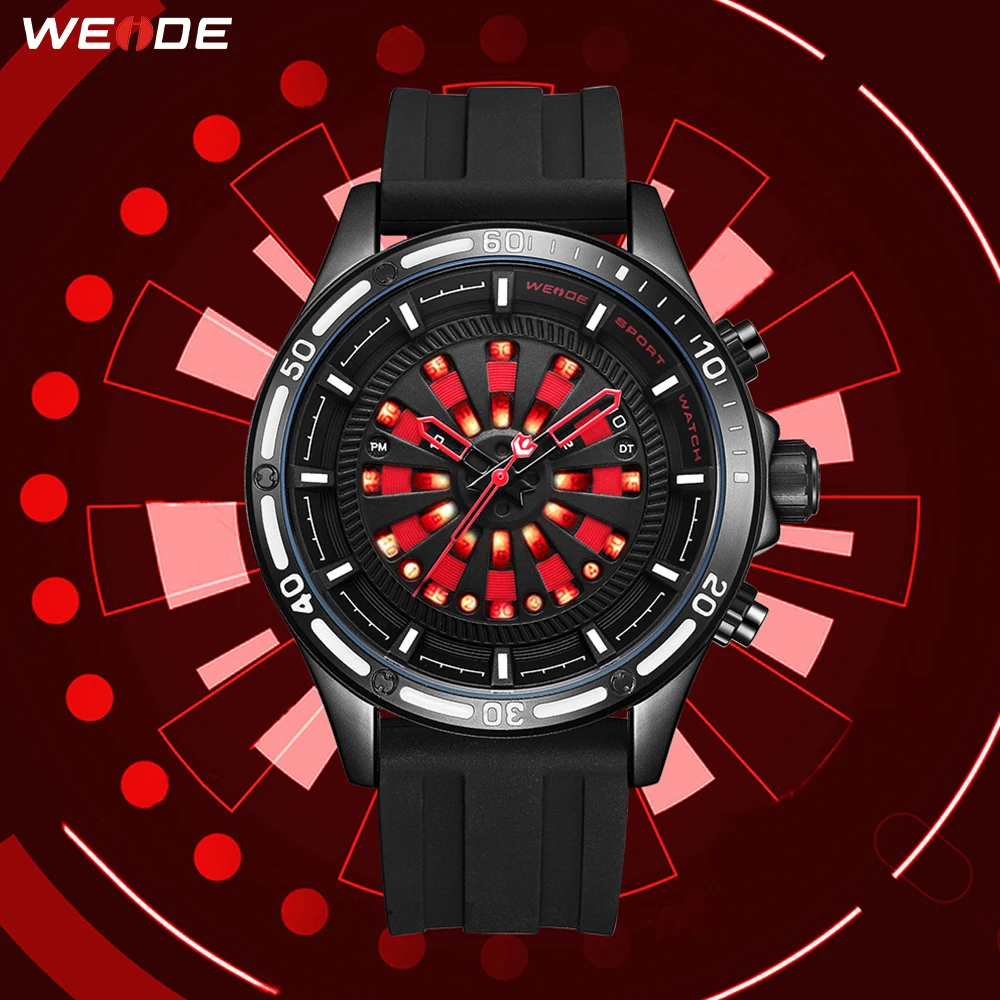 

WEIDE Military Army Sport Mens Waterproof Black Silicone Strap LED Display Wristwatches Clock Relogio Masculino Outdoor Climbing