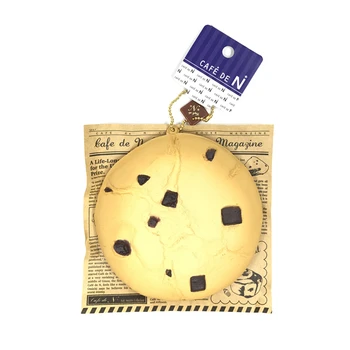 Original cafe de n jumbo cookies squishy soft and slow rising squishy toys squish cake bread key chain kids toys collection jumbo squishy blue diver cake toys
