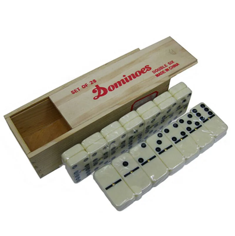 

Wooden box high quality Double six domino 28pcs/set table game toys for children and adults learning & education board game