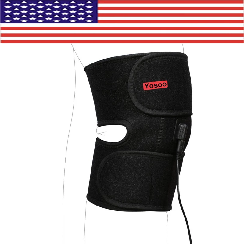 

Yosoo Adjustable Heated Pad Heat Therapy Knee Wrap Brace Thermotherapy W/ Pocket