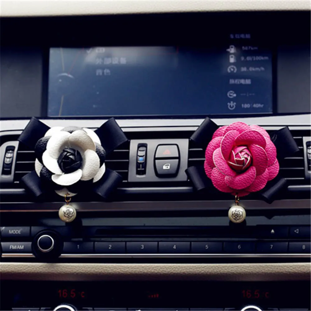 Автомобильный освежитель воздуха, пластиковый Горный цветок, жемчуг, для девушек, авто украшение, воздушный выход, духи, зажим, автомобильный парфюм, автомобильные аксессуары