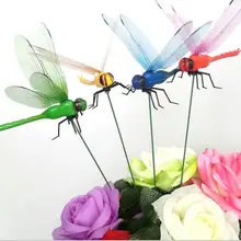 На высоком каблуке 12 см, моделирование Стрекоза микс colorful.20pcs/Лот, пирсинг для пупка ремесла лужайки цветник плунжера украшения