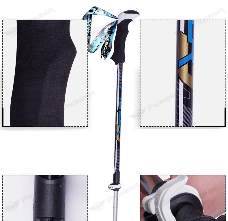 Pólos de Liga de Alumínio Bengala para o Turismo Pólos de Tiro Pioneer Nordic Walking Cane Trekking Caminhadas 1 Par 10 Pólos de Liga de Alumínio Bengala Para