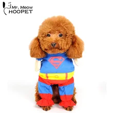 Hoopet Домашние животные, собака, кошка, Супермен, одежда для косплея, теплая весенняя одежда, осенняя куртка, пальто для щенка