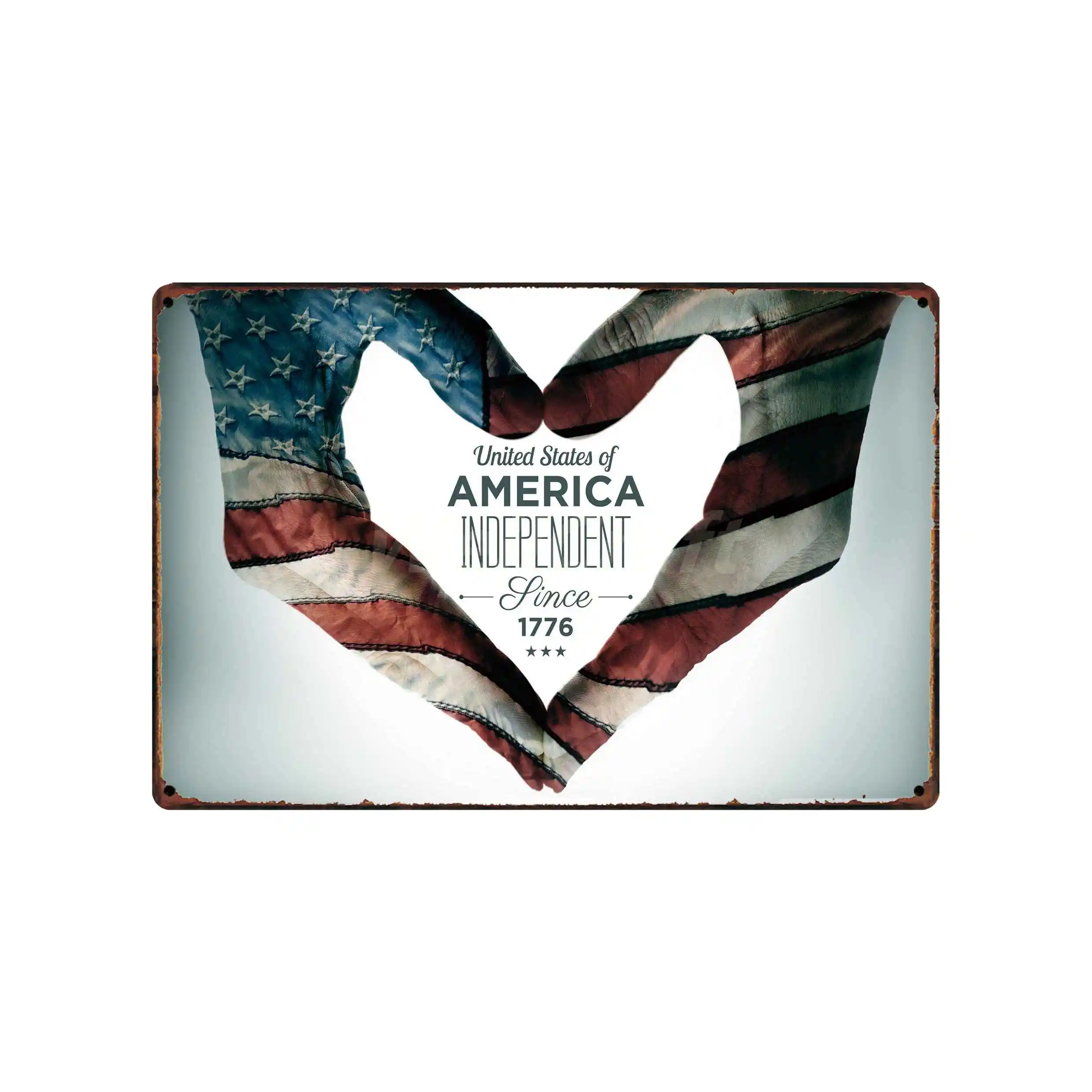 [WellCraft] счастливый 4 июля День независимости США оловянные знаки настенная доска на заказ металлическая живопись антикварная Бар Декор HY-1688 - Цвет: SA-4976