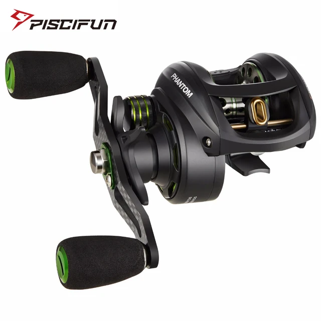 US $47.75 Piscifun Phantom Fishing Reel Carbon Fiber Ultralight 162g Dual Brake 7.7kg Max Drag 7.0:1 Gear Rat