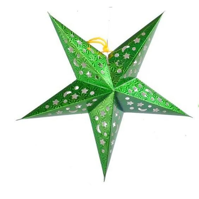45cm Pentagram Hanging Paper Christmas Star Lamp Shade Xmas Tree Decorations 