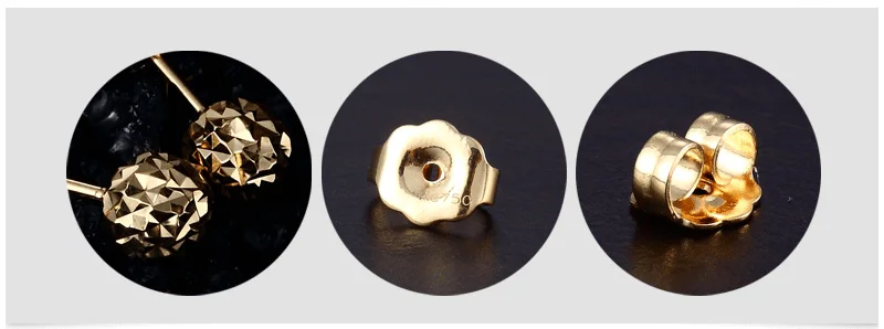 18k Gold Earrings Yellow Rose White New Fashion Trendy Women Ball Small Female Engaged Jewelry 2020 Hot Sale Party Classic Good