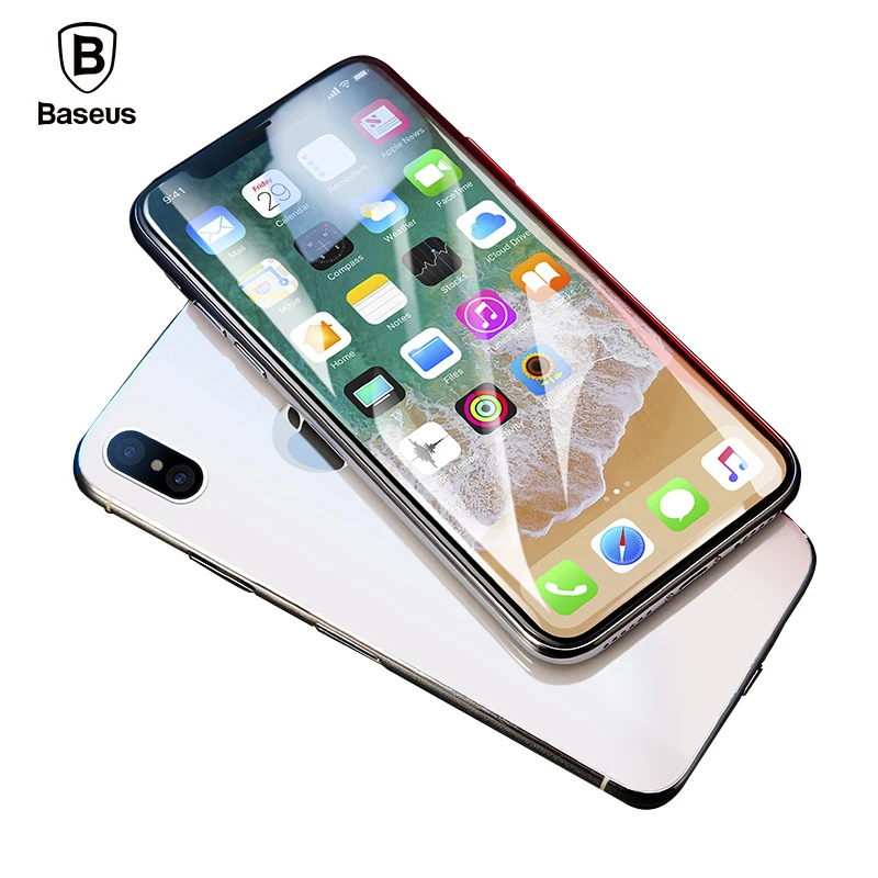 

Baseus 0.23mm Ultra Thin Screen Protector For iPhone X 3D Anti Blue Light Full Screen Front Cover Tempered Glass For iPhone X