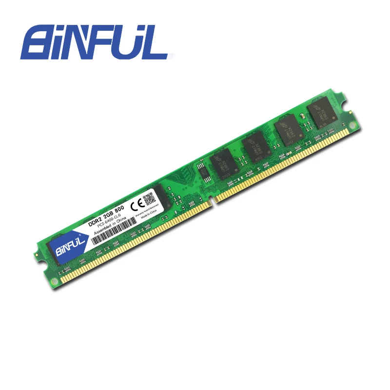 Binful DDR2 2GB 800mhz PC2-6400 для рабочего стола оперативная память для компьютера совместима с все материнские платы 1,8 V