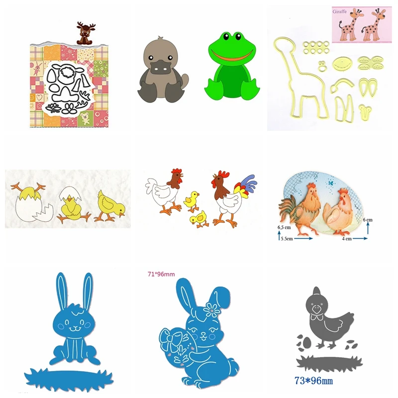 

Cute Easter Animal Metal Cutting Dies Stencils For DIY Scrapbooking Decorative Embossing Cards Handcraft Die Cut Template 2019