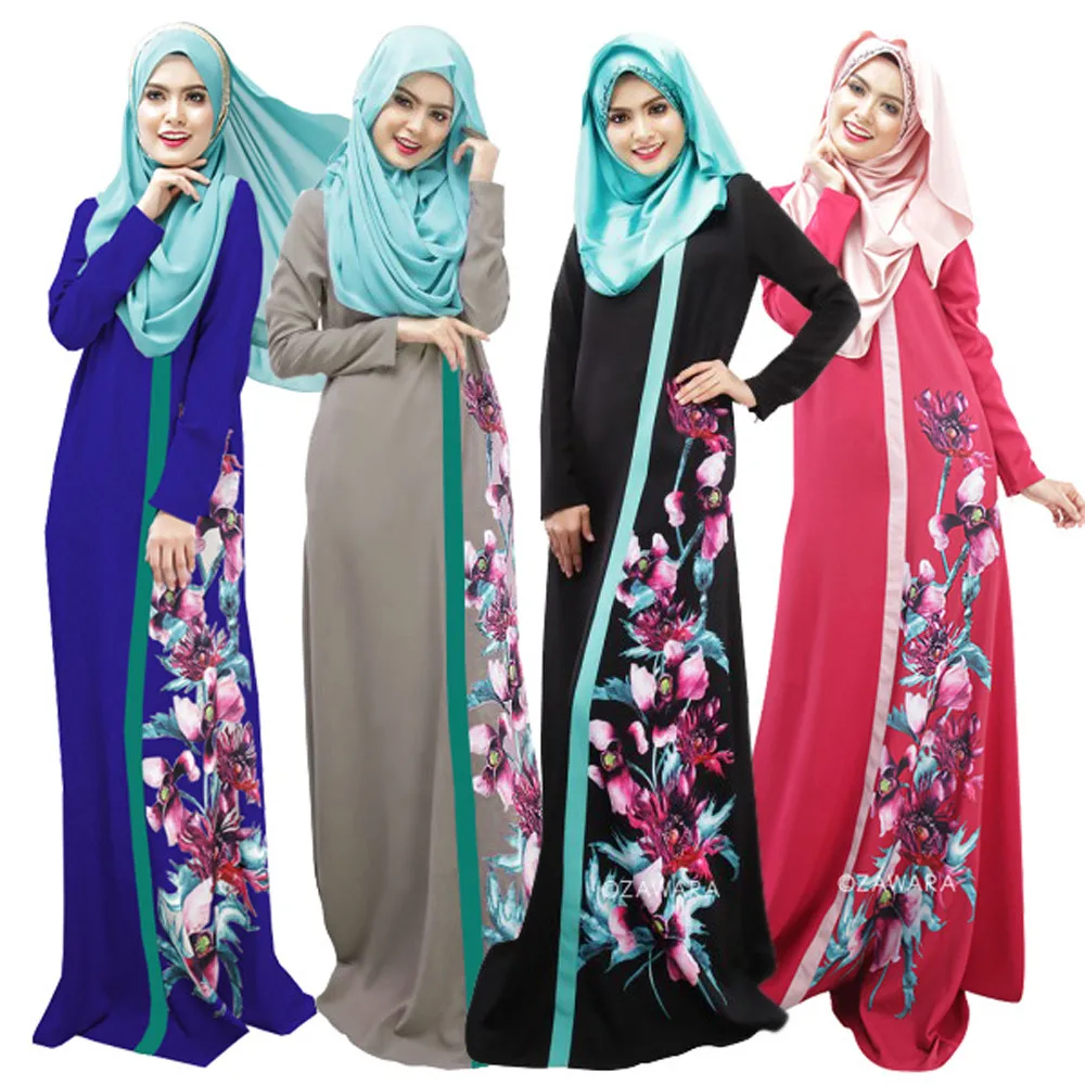 Мусульманские, исламские женщины печать многоцветный карман Ближний Восток платье