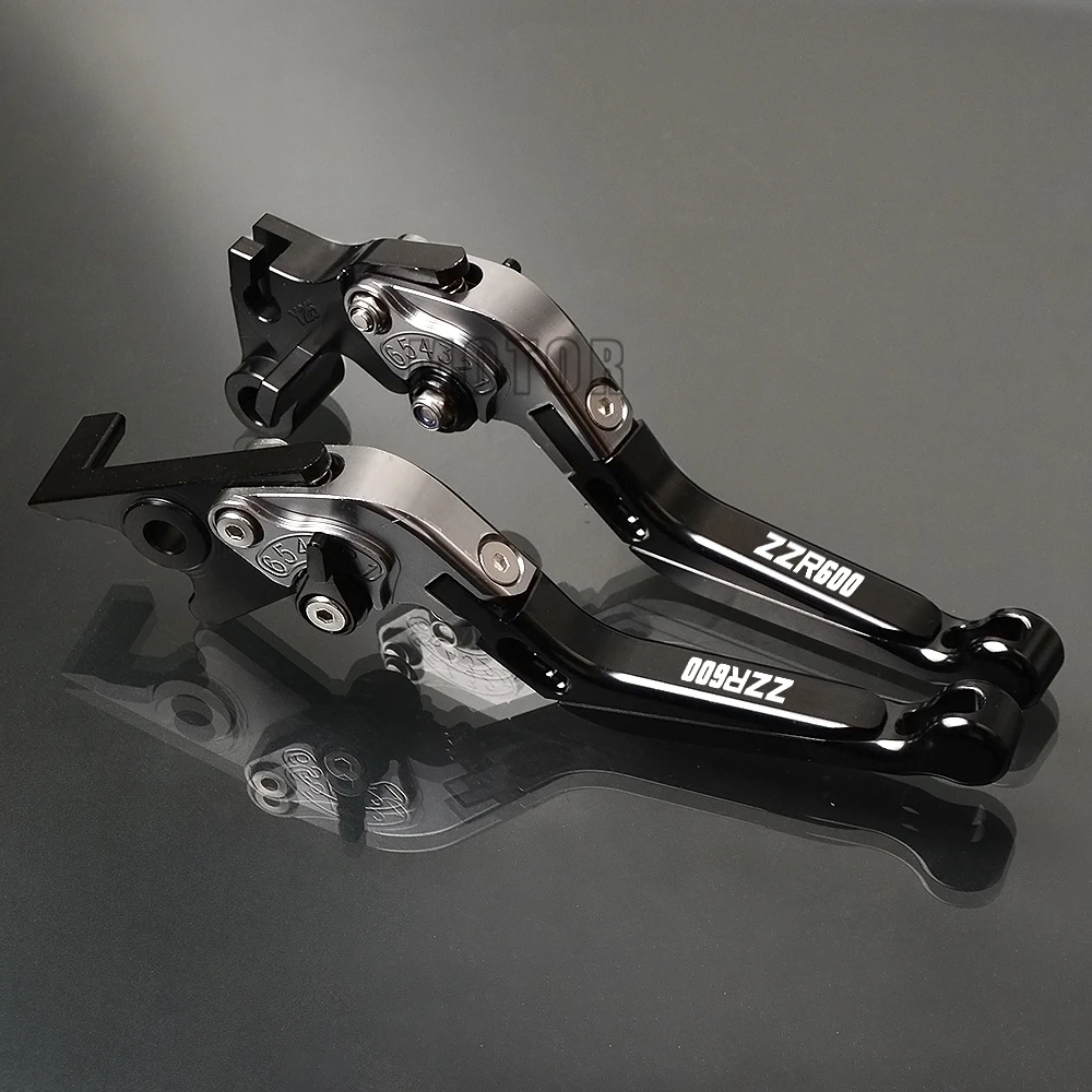Para Kawasaki ZZR600 ZZR 600 1990-2009 CNC motocicleta de aluminio de palancas de embrague de freno ajustable plegable extensible Para Kawasaki ZZR600 ZZR 600 1990-2009 CNC motocicleta de aluminio de palancas de embrague de freno ajustable plegable extensible