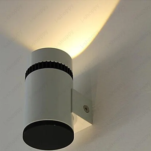 

Dimmable/Not 3W COB LED Wall Sconce Lamp Indoor Light Fixture Bedside Lighting Living Room Hotel White+Black Shell