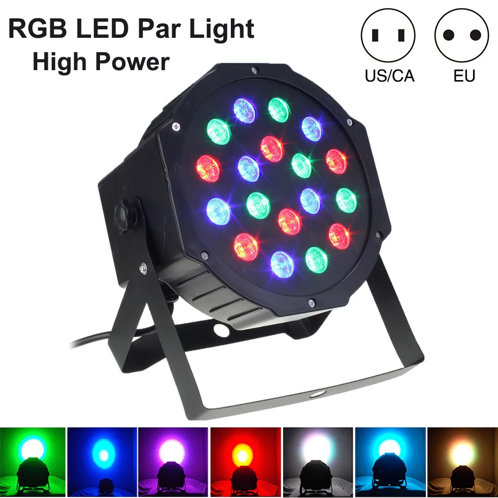 New Professional LED Stage Lights 18 RGB PAR DMX LED Stage Lighting Effect DMX512 Master-Slave Flat dj Light for Disco Party KTV New Professional LED Stage Lights 18 RGB PAR DMX LED Stage Lighting Effect DMX512 Master-Slave Flat dj Light for Disco Party KTV