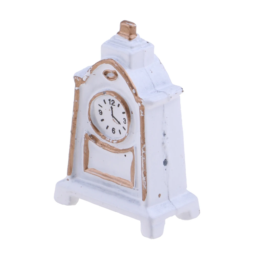 

1/12 Scale Wooden Desk Clock Model Dolls House Furniture Room Display Decoration Kids Pretend Play Toy